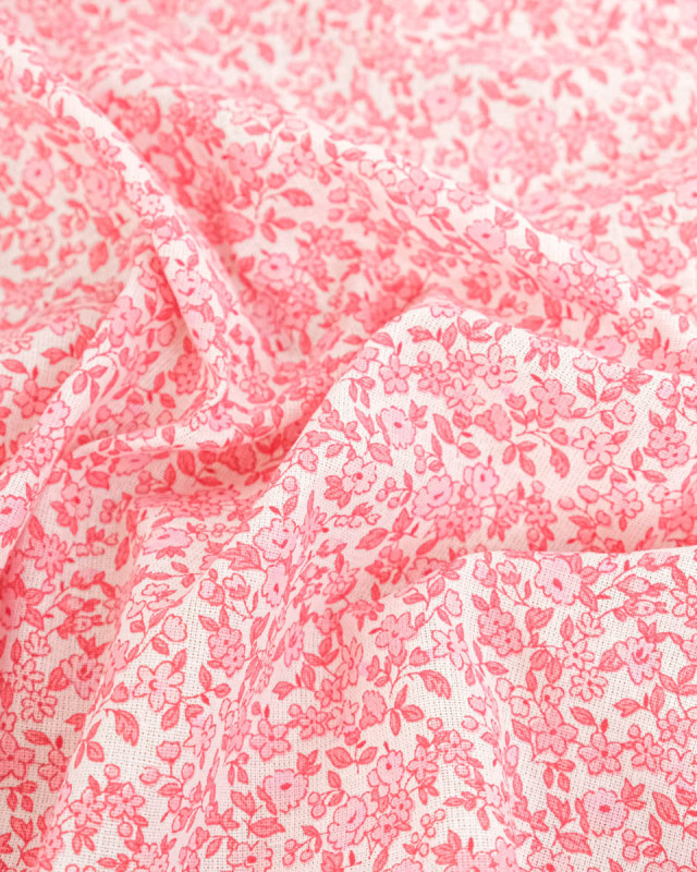 Cretonne de Coton Leonie Rose Pastel - Mercerine