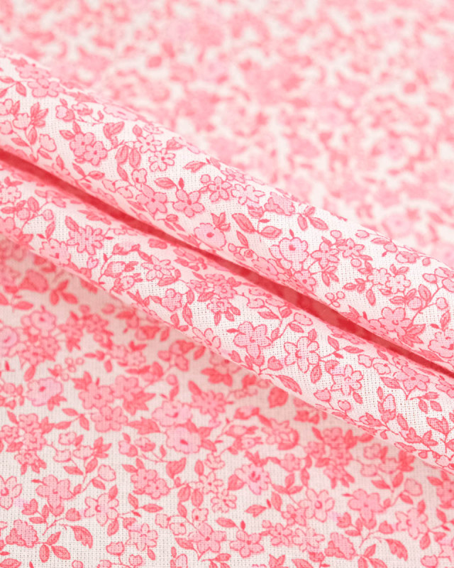 Cretonne de Coton Leonie Rose Pastel - Mercerine
