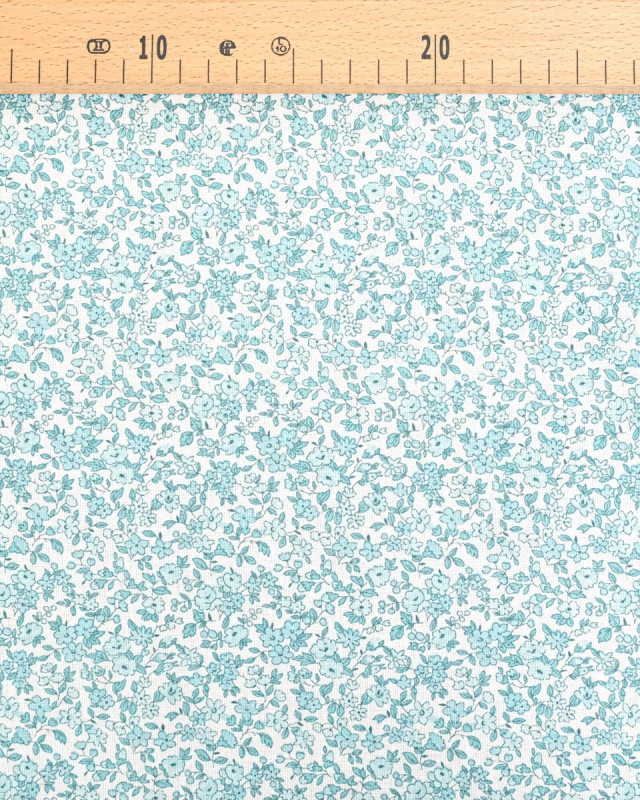 Cretonne de Coton Leonie Bleu Pastel - Mercerine