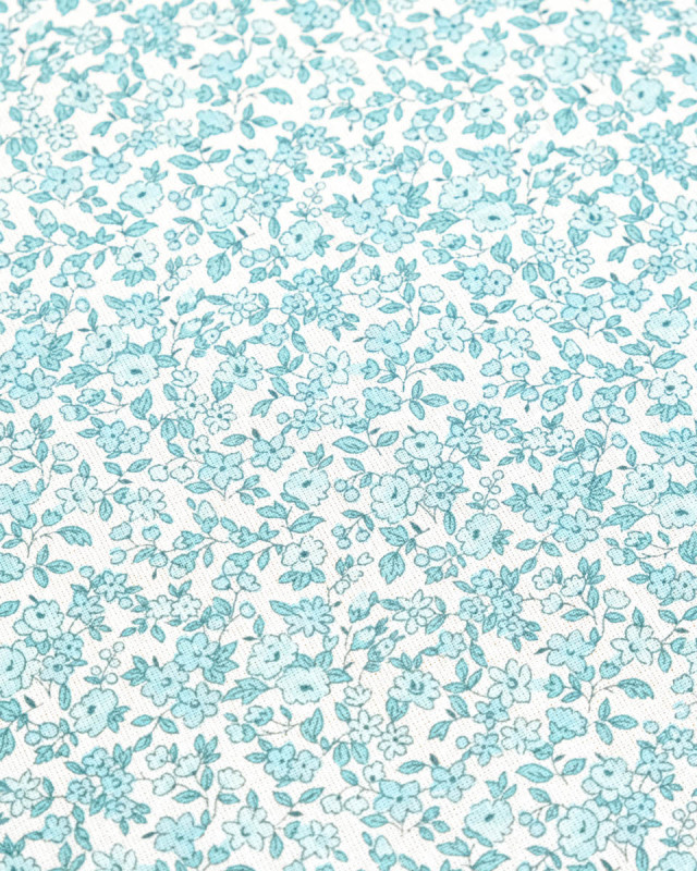 Cretonne de Coton Leonie Bleu Pastel - Mercerine