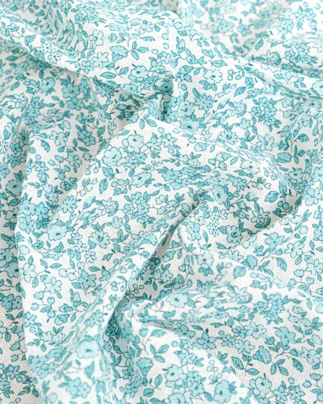 Cretonne de Coton Leonie Bleu Pastel - Mercerine