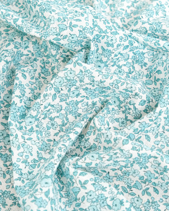 Cretonne de Coton Leonie Bleu Pastel - Mercerine