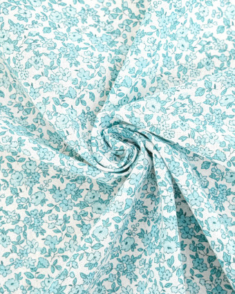 Cretonne de Coton Leonie Bleu Pastel