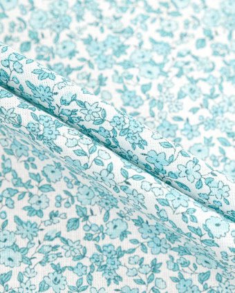 Cretonne de Coton Leonie Bleu Pastel - Mercerine