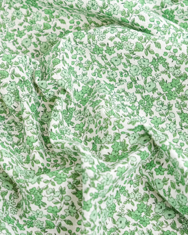 Cretonne de Coton Leonie Vert Pastel - Mercerine