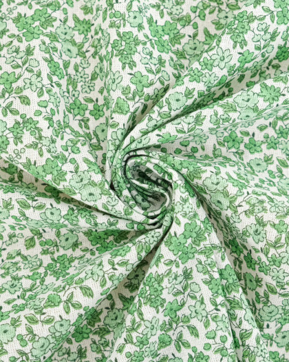 Cretonne de Coton Leonie Vert Pastel - Mercerine