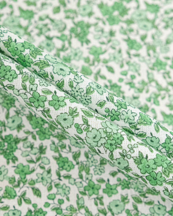 Cretonne de Coton Leonie Vert Pastel - Mercerine