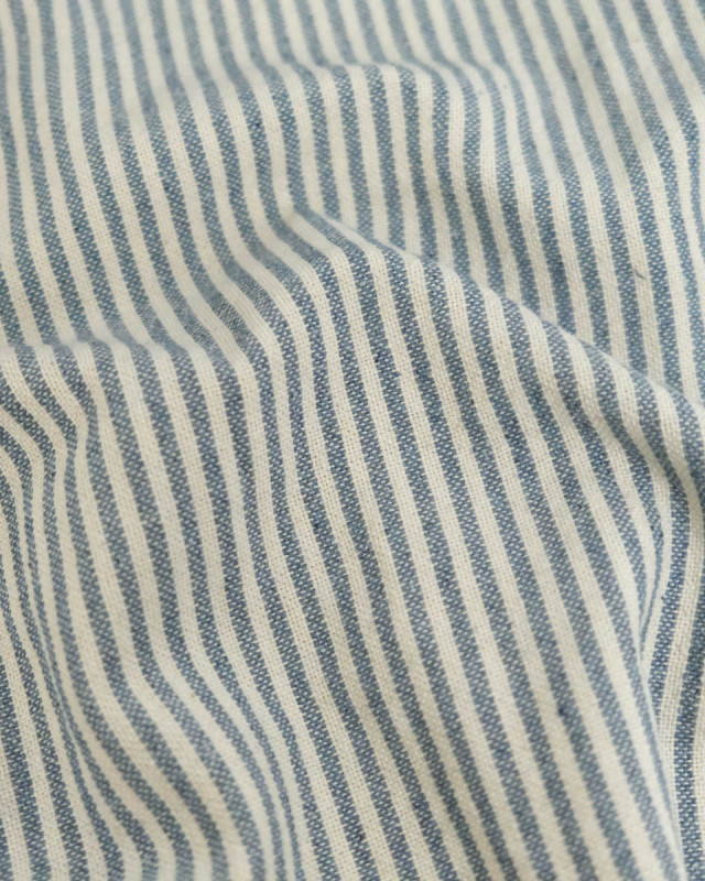 Tissu Coton Epais Tissé Fines Rayures Denim - Mercerine