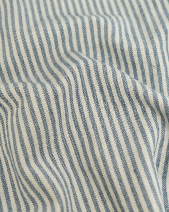 Tissu Coton Epais Tissé Fines Rayures Denim - Mercerine
