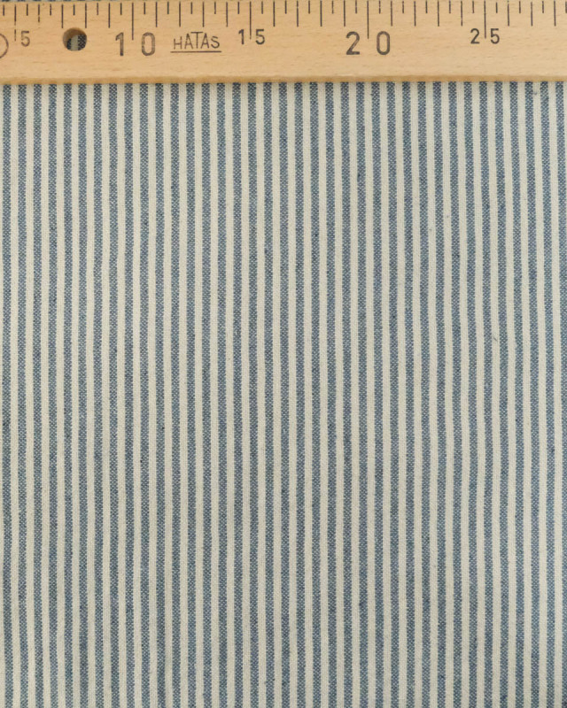 Tissu Coton Epais Tissé Fines Rayures Denim - Mercerine