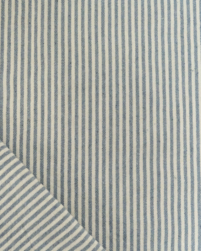 Tissu Coton Epais Tissé Fines Rayures Denim - Mercerine