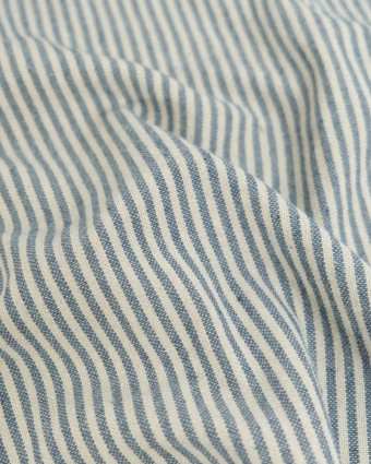 Tissu Coton Epais Tissé Fines Rayures Denim - Mercerine