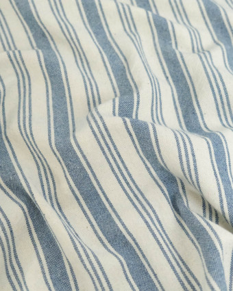 Tissu Coton Epais Tissé à Rayures Denim - Mercerine