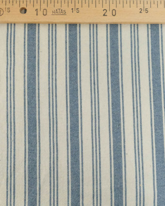 Tissu Coton Epais Tissé à Rayures Denim - Mercerine