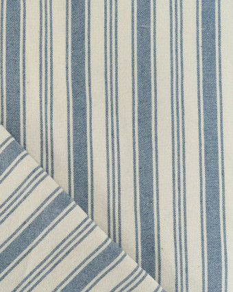 Tissu Coton Epais Tissé à Rayures Denim - Mercerine