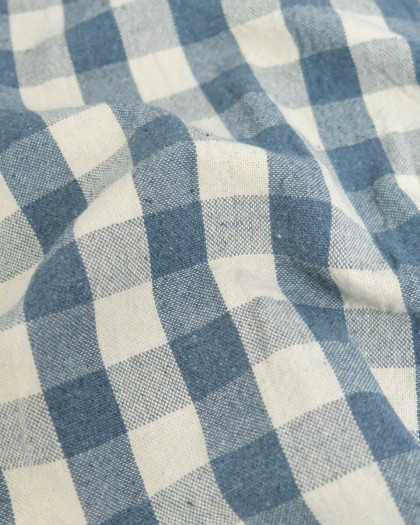 Tissu Coton Epais Tissé à Carreaux Denim - Mercerine