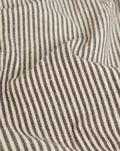 Tissu Coton Epais Tissé Fines Rayures Coffee - Mercerine