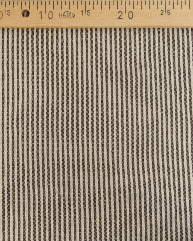 Tissu Coton Epais Tissé Fines Rayures Coffee - Mercerine