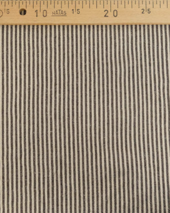 Tissu Coton Epais Tissé Fines Rayures Coffee - Mercerine