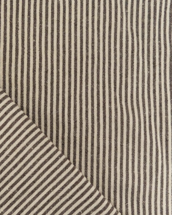 Tissu Coton Epais Tissé Fines Rayures Coffee - Mercerine