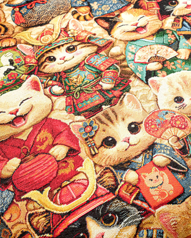 Tissu Jacquard Miaouki Roux - Mercerine