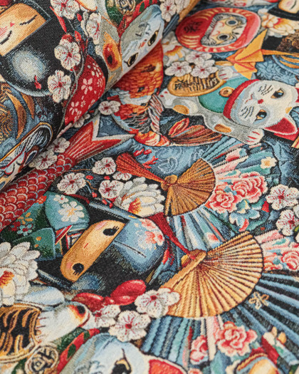 Tissu Jacquard Souvenir de Kyoto - Mercerine