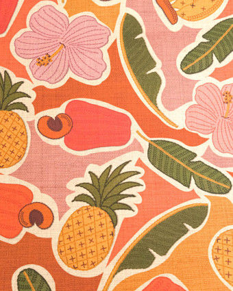 Toile Transat Motif Fruits Orange - Mercerine