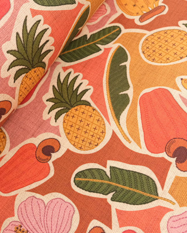 Toile Transat Motif Fruits Orange - Mercerine