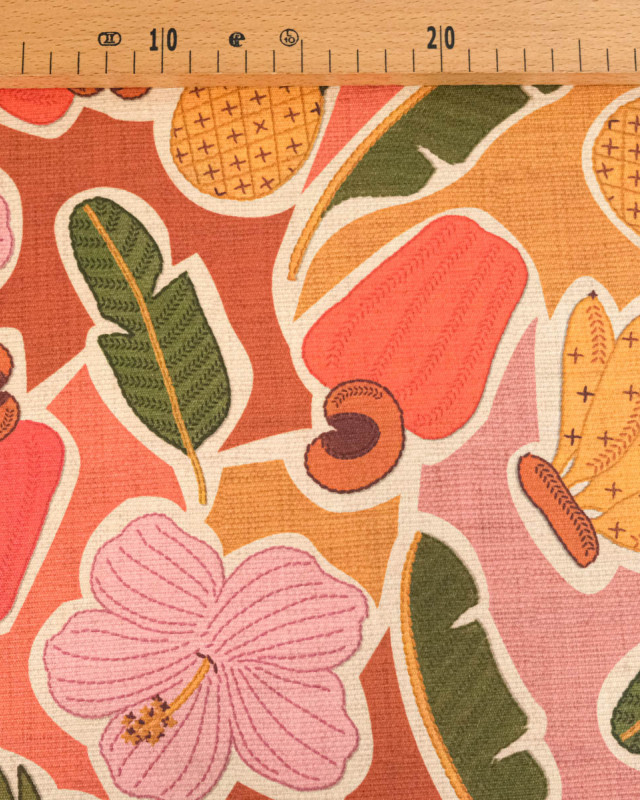 Toile Transat Motif Fruits Orange - Mercerine