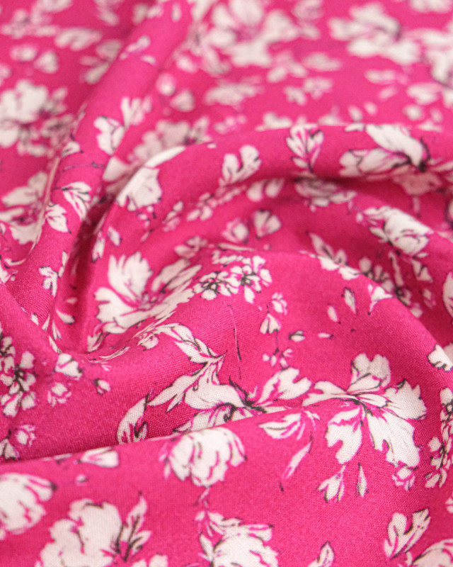 Popeline de Viscose Imprimée Clothilde Orchidée - Mercerine