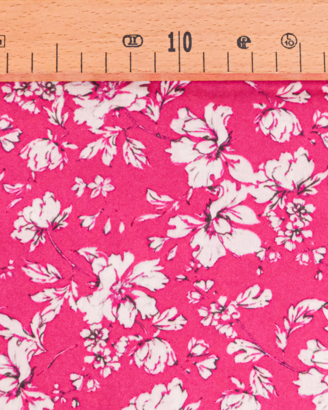 Popeline de Viscose Imprimée Clothilde Orchidée - Mercerine