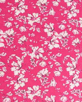Popeline de Viscose Imprimée Clothilde Orchidée - Mercerine