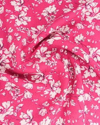 Popeline de Viscose Imprimée Clothilde Orchidée - Mercerine