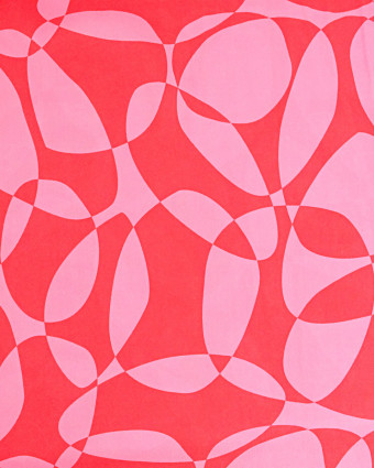 Popeline de Viscose Imprimée Petula Rose Rouge - Mercerine