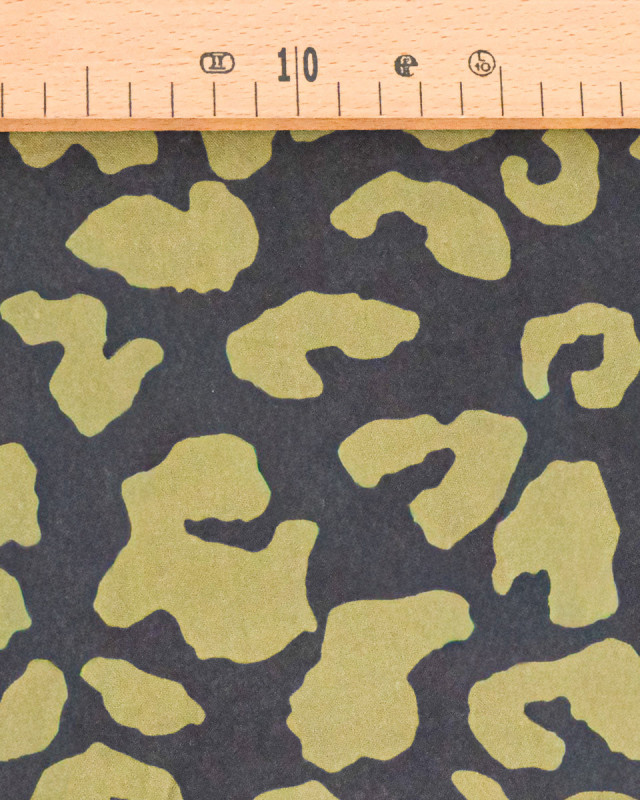 Popeline de Viscose Imprimée Savane Noir Kaki - Mercerine