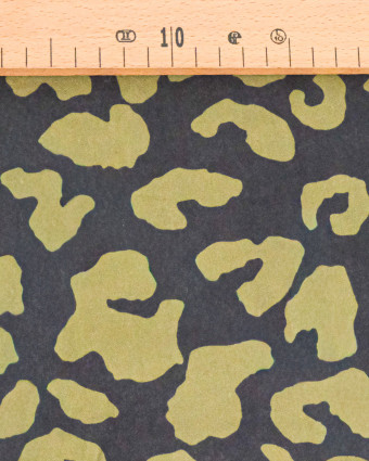 Popeline de Viscose Imprimée Savane Noir Kaki - Mercerine