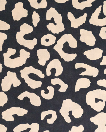 Popeline de Viscose Imprimée Savane Fond Noir - Mercerine