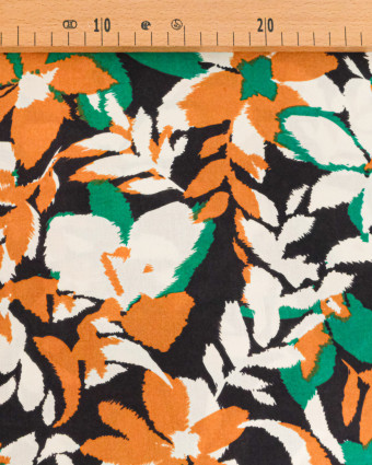 Popeline de Viscose Imprimée Alessia Vert Camel - Mercerine