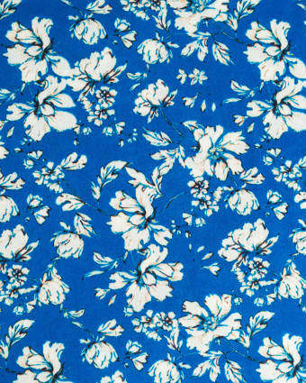 Popeline de Viscose Imprimée Clothilde Bleu - Mercerine