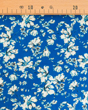 Popeline de Viscose Imprimée Clothilde Bleu - Mercerine