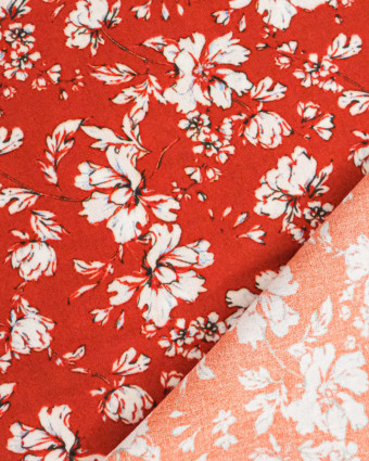 Popeline de Viscose Imprimée Clothilde Terracotta - Mercerine