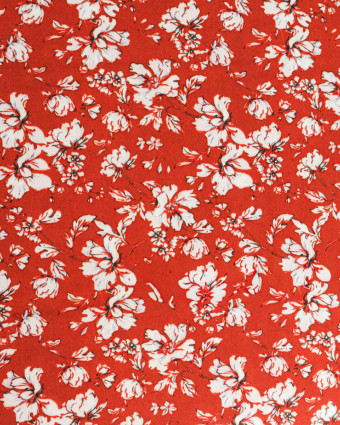 Popeline de Viscose Imprimée Clothilde Terracotta - Mercerine