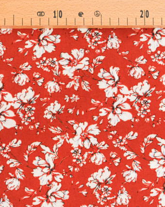 Popeline de Viscose Imprimée Clothilde Terracotta - Mercerine