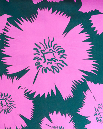 Popeline de Viscose Imprimée Dana Vert Orchidée - Mercerine