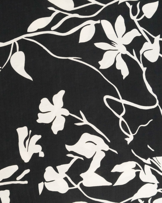Viscose Mélangée Imprimé Fleur d'Ebene - Mercerine