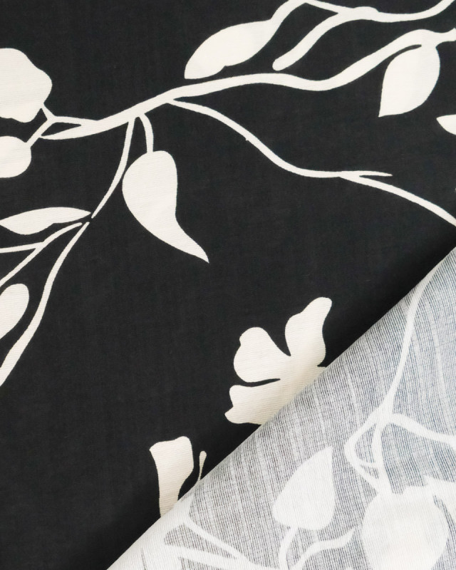 Viscose Mélangée Imprimé Fleur d'Ebene - Mercerine