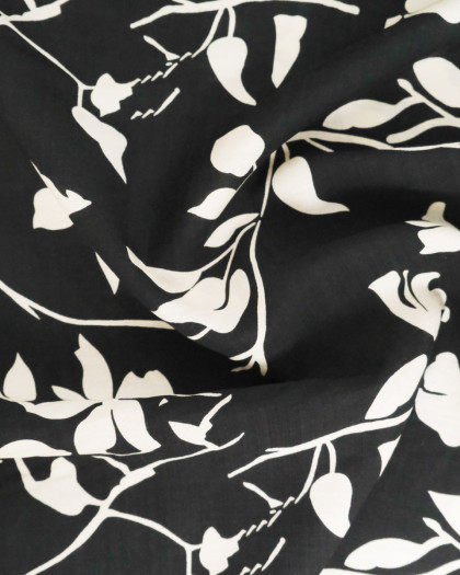 Viscose Mélangée Imprimé Fleur d'Ebene - Mercerine