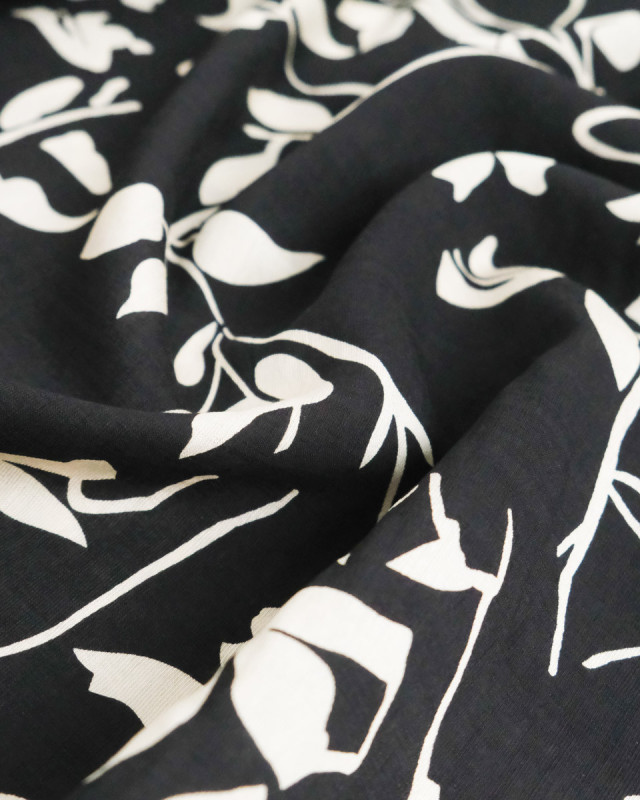 Viscose Mélangée Imprimé Fleur d'Ebene - Mercerine