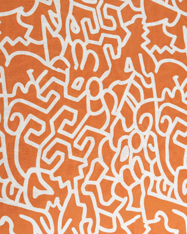 Viscose Mélangée Imprimé Abstraction Terracotta - Mercerine