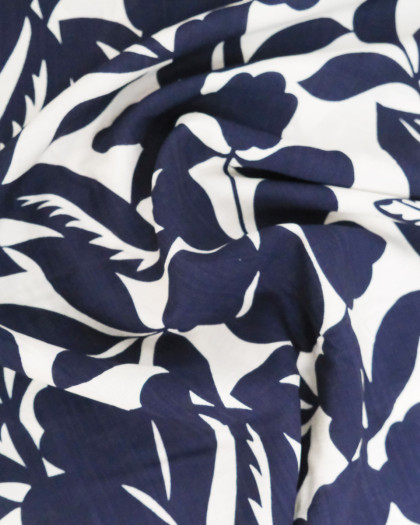Viscose Mélangée Imprimé Thaia Marine - Mercerine